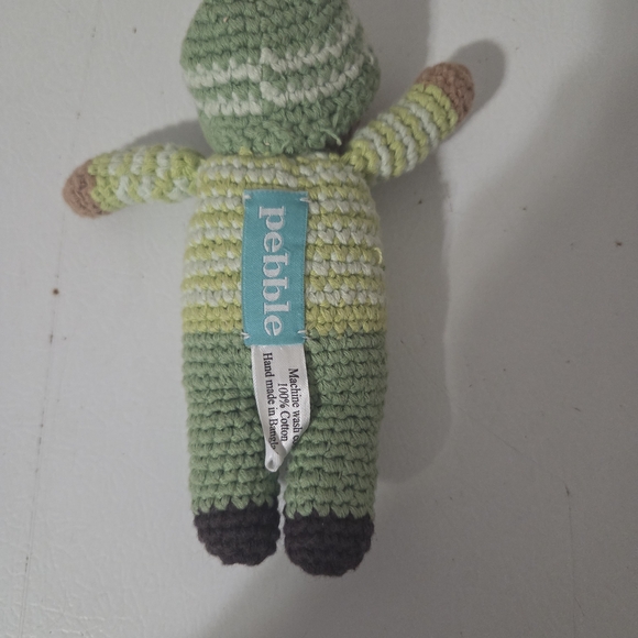Pebble Pixie Rattle Green Plush Toy - Picture 7 of 7